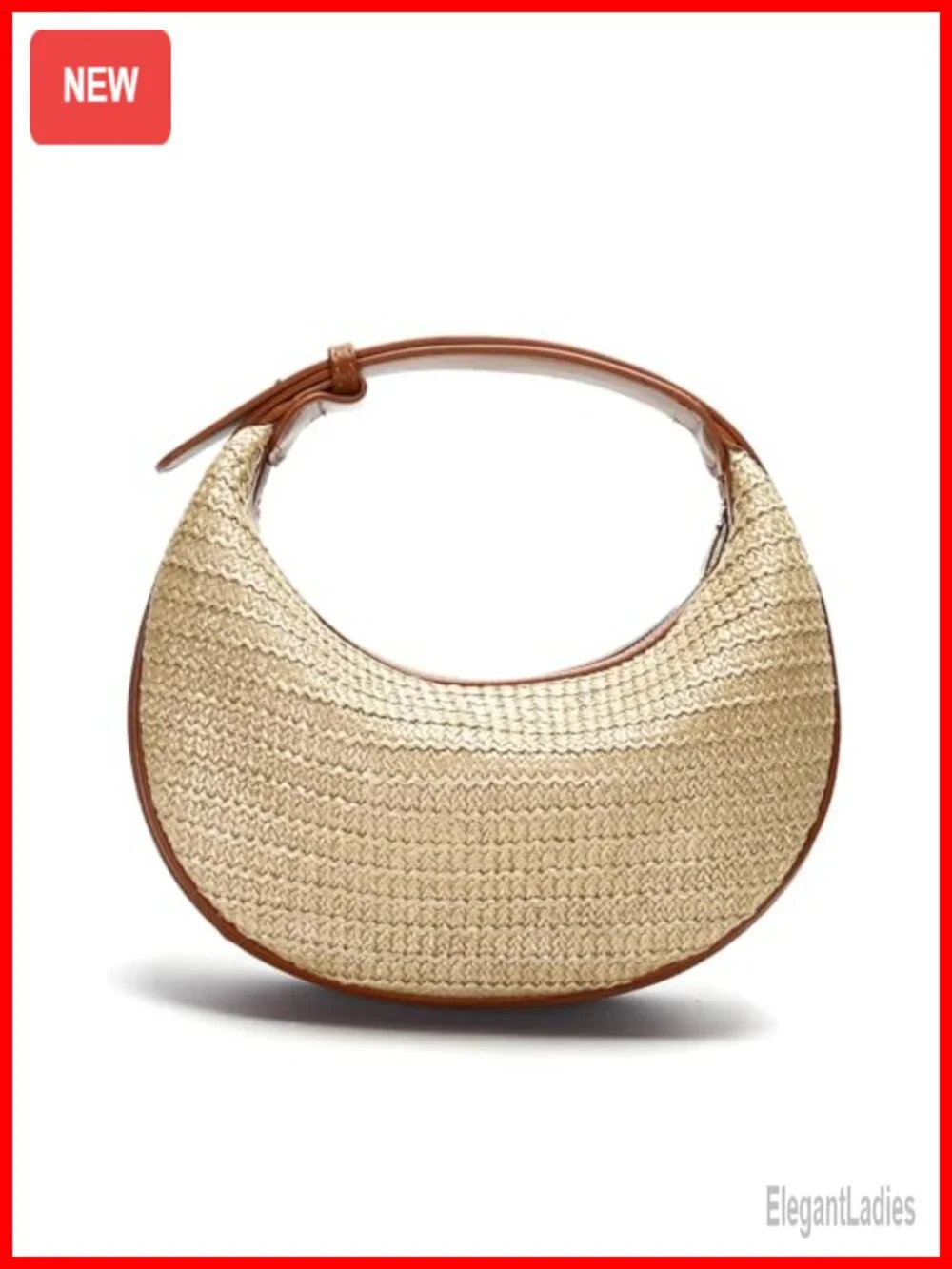 Handwoven Straw Crossbody Bag Hobo Shoulder Purse with Adjustable Strap